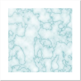 Blue Teal Marble Posters and Art